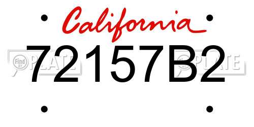 72157B2 California License Plate