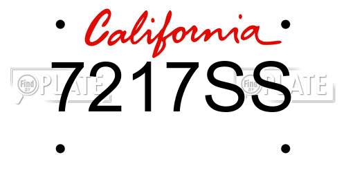 7217SS California License Plate