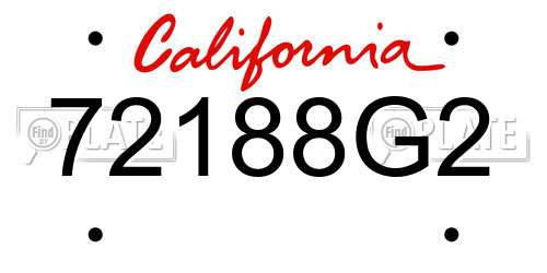72188G2 California License Plate