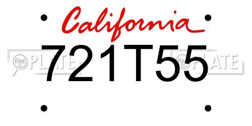 721T55 California License Plate