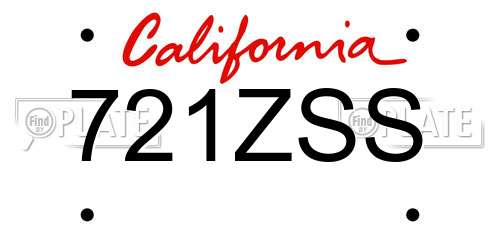 721ZSS California License Plate