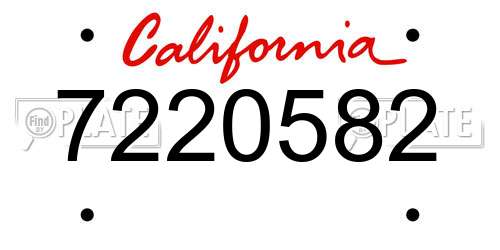 7220582 California License Plate