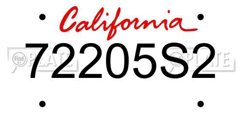 72205S2 California License Plate