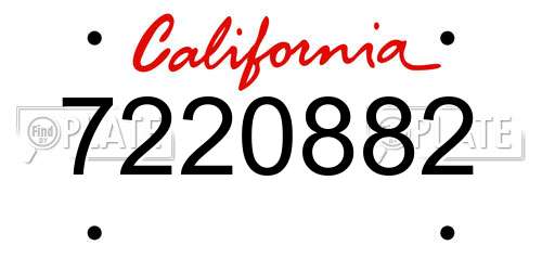 7220882 California License Plate
