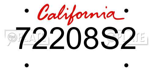 72208S2 California License Plate