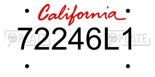 72246L1 California License Plate