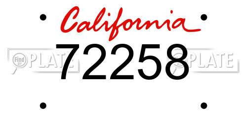 72258 California License Plate
