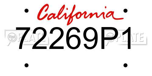 72269P1 California License Plate