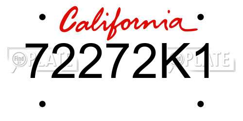 72272K1 California License Plate