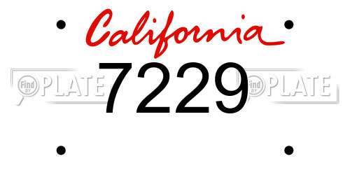 7229 California License Plate
