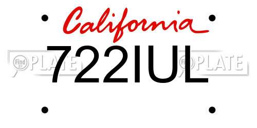 722IUL California License Plate