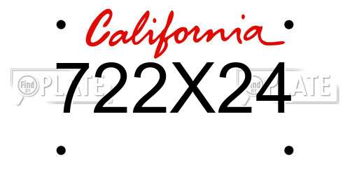 722X24 California License Plate
