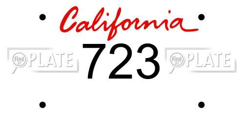 723 California License Plate