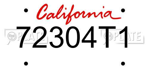 72304T1 California License Plate