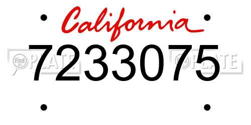 7233075 California License Plate