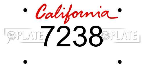 7238 California License Plate