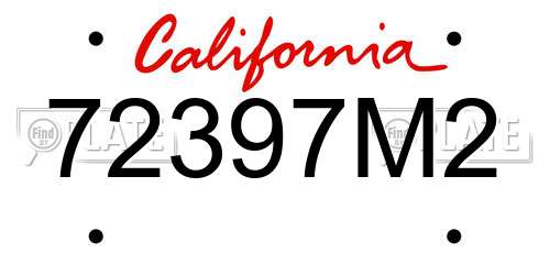 72397M2 California License Plate