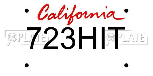 723HIT California License Plate