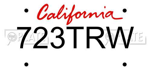 723TRW California License Plate