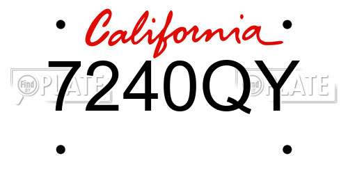 7240QY California License Plate