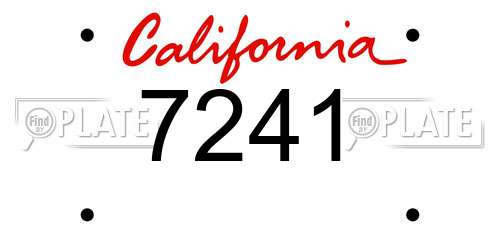 7241 California License Plate