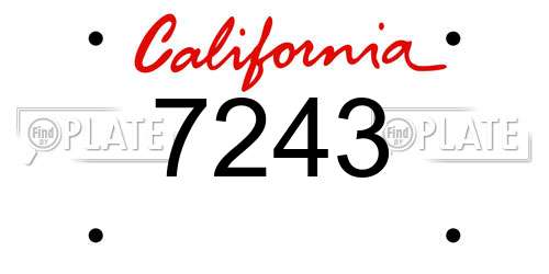 7243 California License Plate