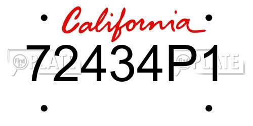 72434P1 California License Plate