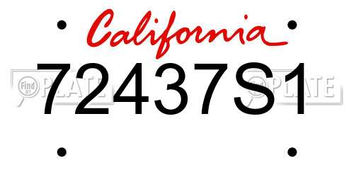 72437S1 California License Plate