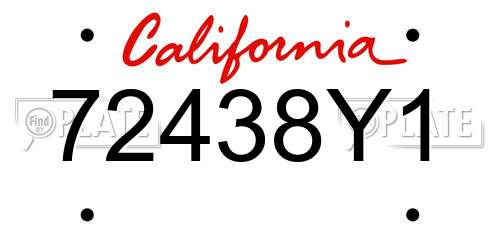 72438Y1 California License Plate