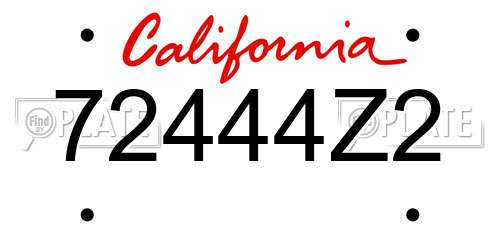 72444Z2 California License Plate