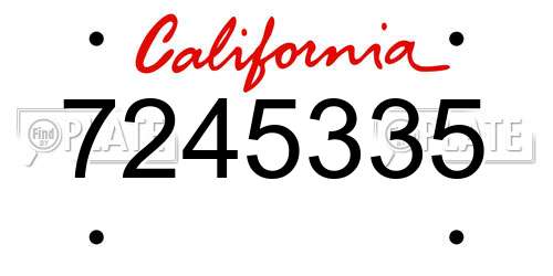 7245335 California License Plate