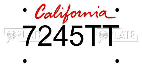 7245TT California License Plate