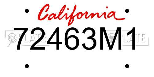 72463M1 California License Plate