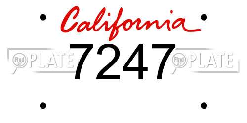7247 California License Plate