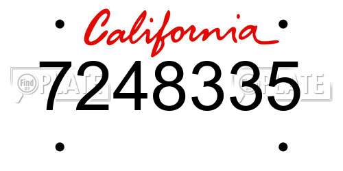 7248335 California License Plate
