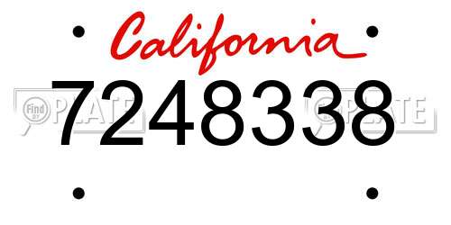 7248338 California License Plate