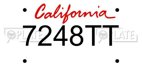 7248TT California License Plate