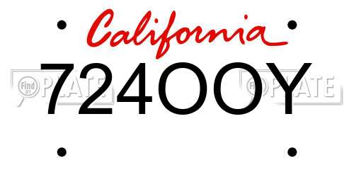 724OOY California License Plate