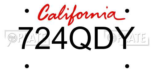 724QDY California License Plate