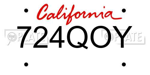724QOY California License Plate