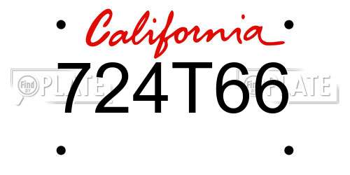 724T66 California License Plate