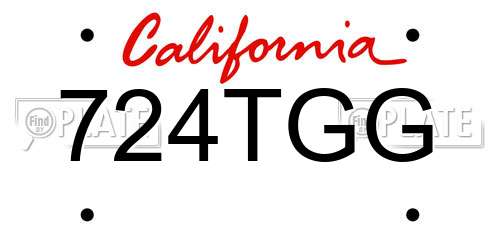 724TGG California License Plate
