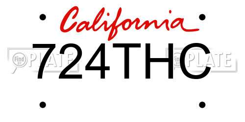 724THC California License Plate