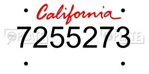 7255273 California License Plate