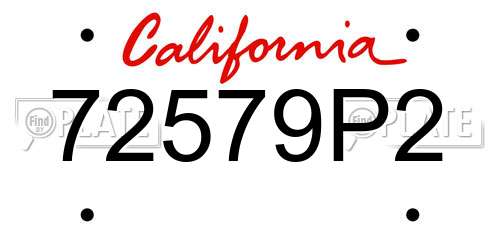 72579P2 California License Plate