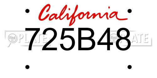 725B48 California License Plate