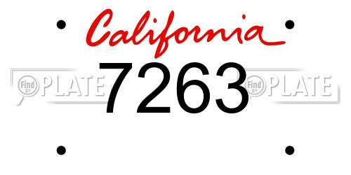 7263 California License Plate