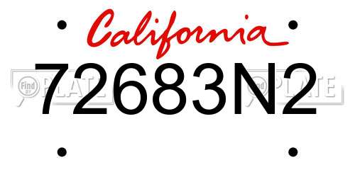 72683N2 California License Plate