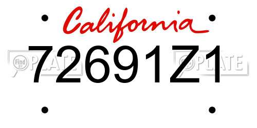 72691Z1 California License Plate