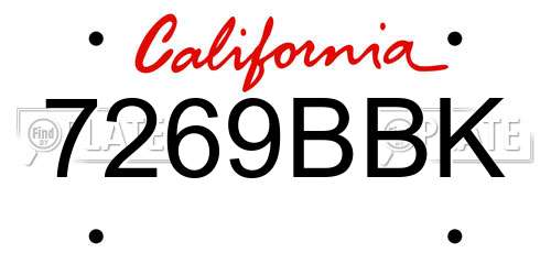 7269BBK California License Plate